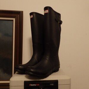 TAll HUNTER black rain boots wellies womans size 10